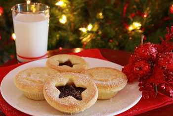 mince pies and milk left for Santa
