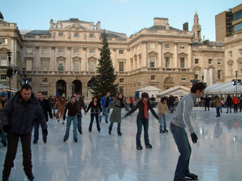 ice skating at Somerset House in London